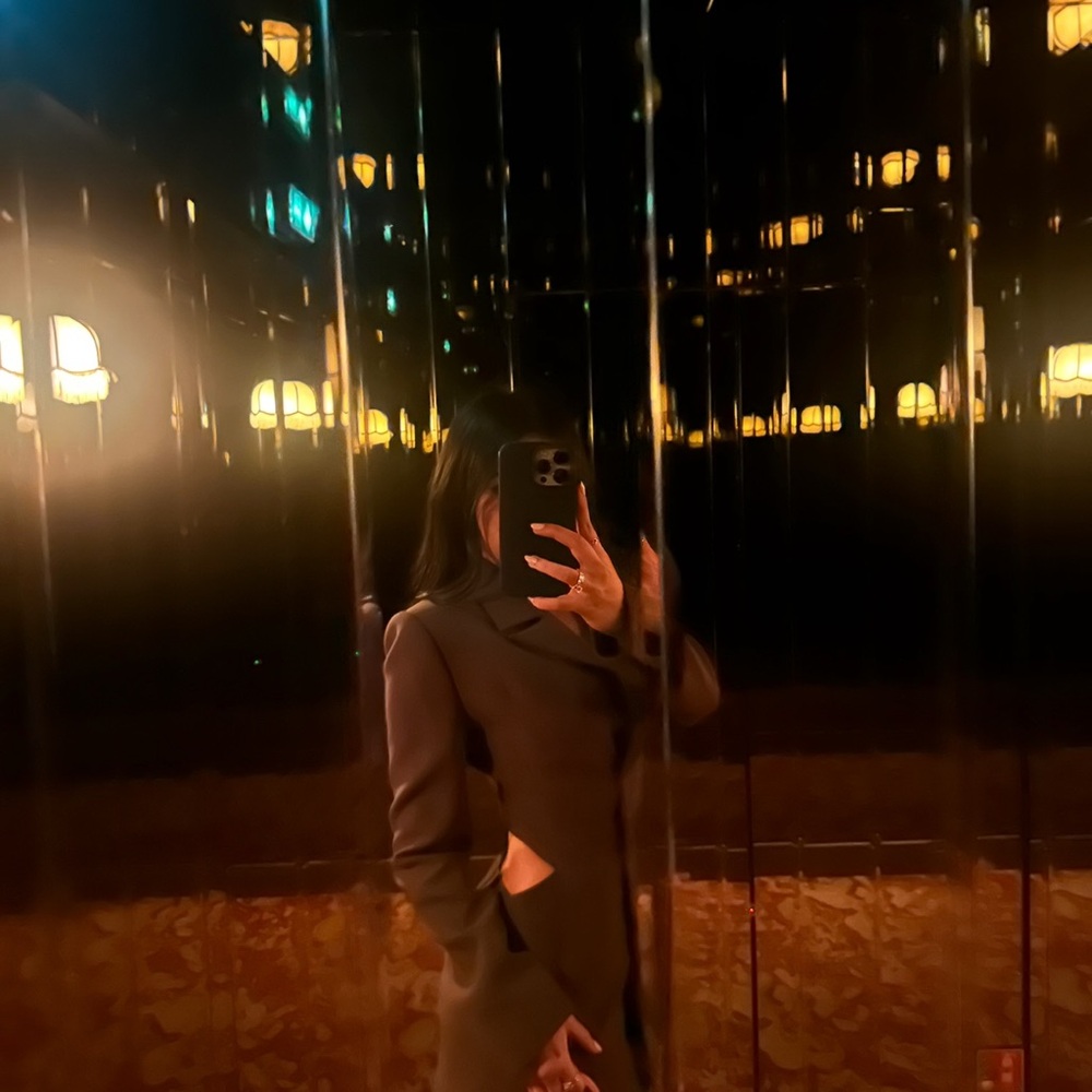 PIECE OF WHITE - Dark Olive Cutout Blazer Dress